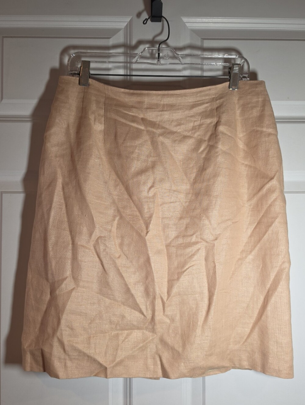 International Scene Classic Peach Linen Zip Back Skirt Size 16